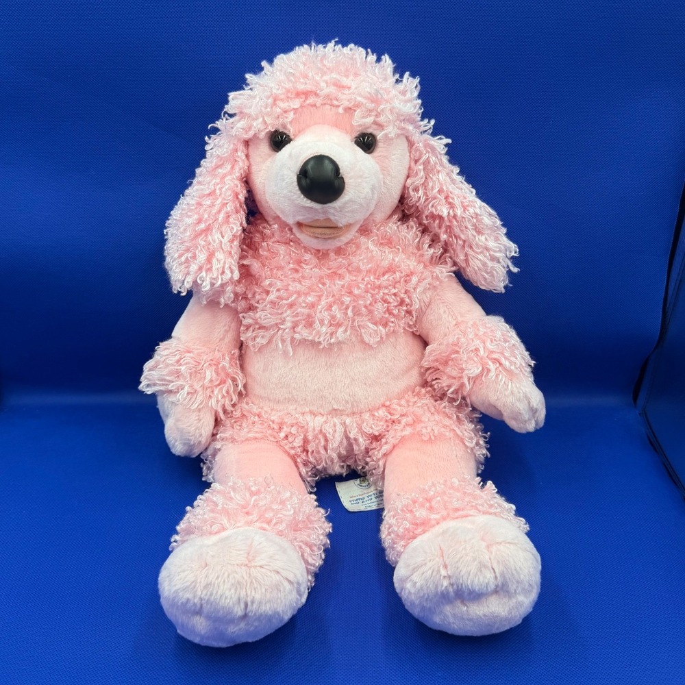 Build a Bear Plush Pink Poodle Dog 20" Stuffed Animal Tongue BAB Retired Puppy
